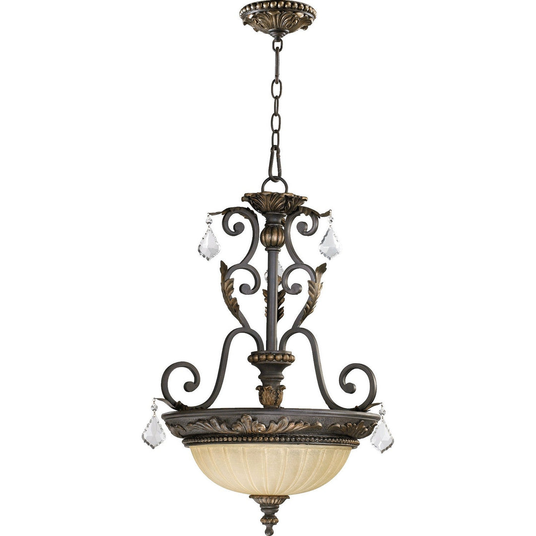 Quorum Rio Salado 8057-3-44 Pendant Light - Toasted Sienna With Mystic Silver