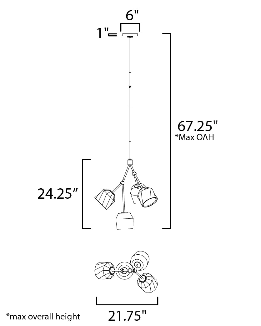 Maxim Akimbo 28274DBZAB Pendant Light - Dark Bronze/Antique Brass