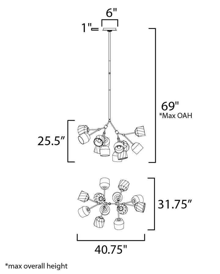 Maxim Akimbo 28278DBZAB Chandelier Light - Dark Bronze/Antique Brass