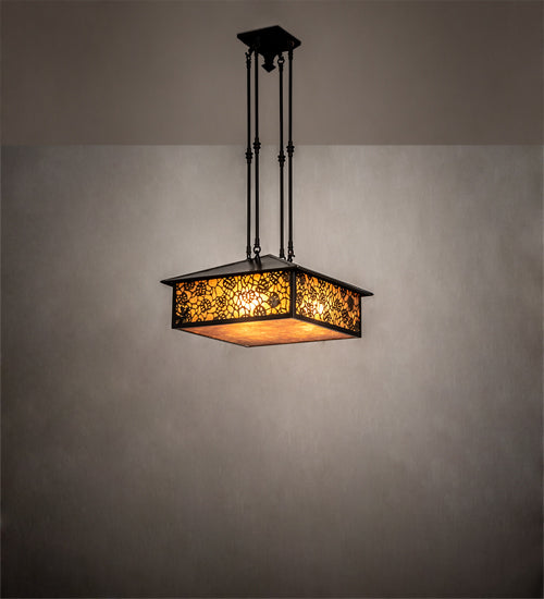 Meyda Tiffany Lotus Leaf 28292 Pendant Light - Oil Rubbed Bronze