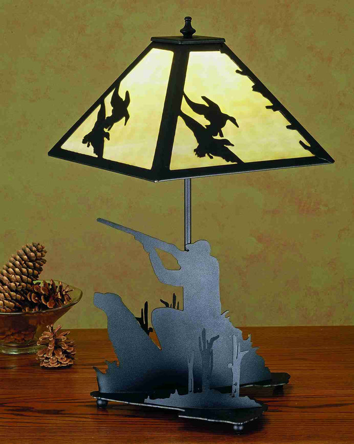 Meyda Tiffany Lighting 28314 Duck Hunter Table Lamp Lamp Black