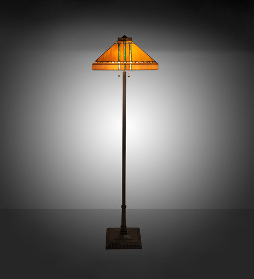 Meyda Tiffany Lighting 28397 Prairie Corn Two Light Floor Lamp Lamp Bronze / Dark