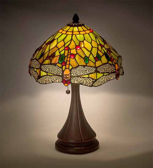 Meyda Tiffany Lighting 28460 Tiffany Hanginghead Dragonfly One Light Accent Lamp Lamp Bronze / Dark