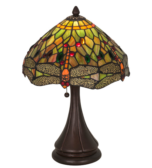 Meyda Tiffany Lighting 28460 Tiffany Hanginghead Dragonfly One Light Accent Lamp Lamp Bronze / Dark