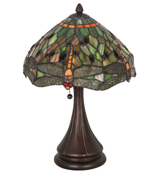 Meyda Tiffany Lighting 28460 Tiffany Hanginghead Dragonfly One Light Accent Lamp Lamp Bronze / Dark