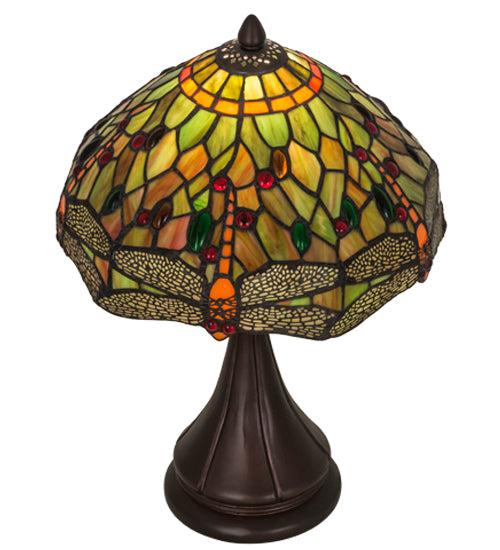 Meyda Tiffany Lighting 28460 Tiffany Hanginghead Dragonfly One Light Accent Lamp Lamp Bronze / Dark