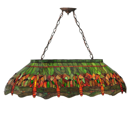 Meyda Tiffany Tiffany Hanginghead Dragonfly 28522 Pendant Light - Oranger Red Green