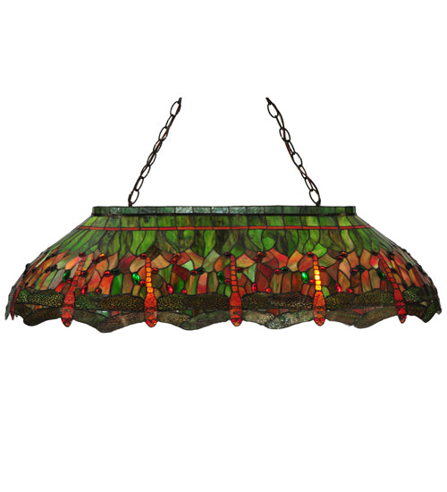 Meyda Tiffany Tiffany Hanginghead Dragonfly 28522 Pendant Light - Oranger Red Green