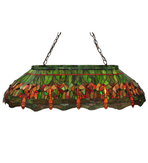 Meyda Tiffany Tiffany Hanginghead Dragonfly 28522 Pendant Light - Oranger Red Green