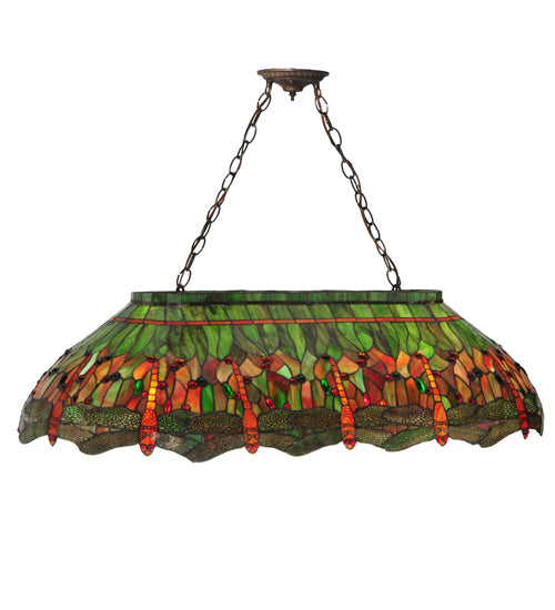 Meyda Tiffany Tiffany Hanginghead Dragonfly 28522 Pendant Light - Oranger Red Green