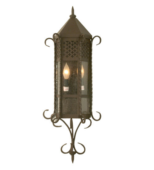 Meyda Tiffany Lighting 28666 Old London Two Light Wall Sconce Outdoor Bronze / Dark