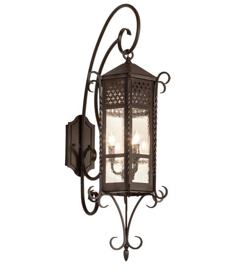 Meyda Tiffany Lighting 28667 Old London Three Light Wall Sconce Outdoor Bronze / Dark