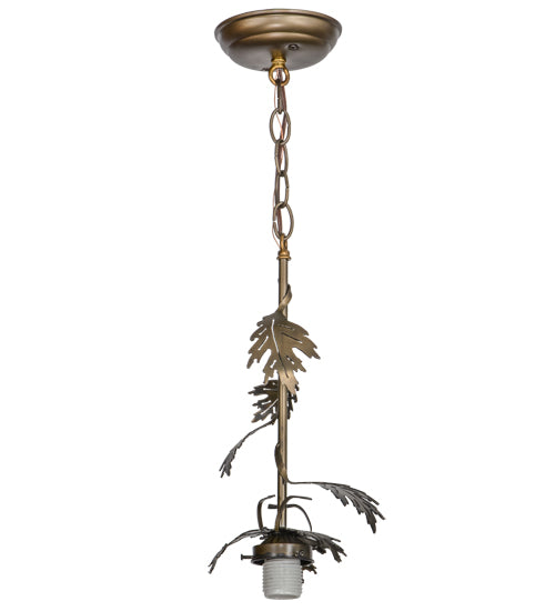 Meyda Tiffany Lighting 28729 Oak Leaf One Light Pendant Hardware Utility Light Copper/Antique/Verde