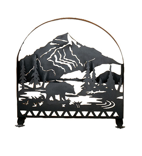 Meyda Tiffany Lighting 28756 Bear Creek Fireplace Screen Home Decor Black