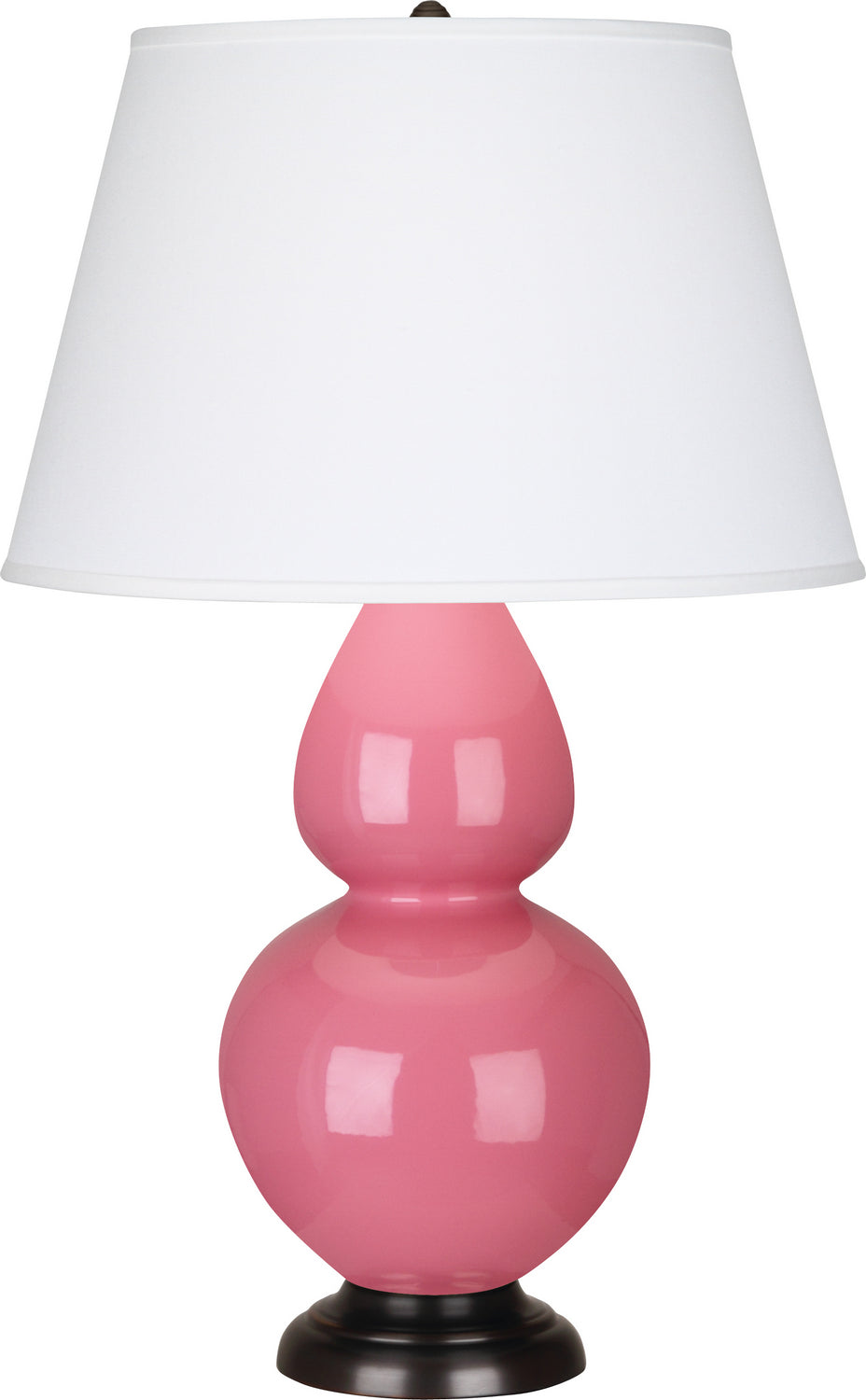 Robert Abbey Lighting 1608X Double Gourd Lamp Schiaparelli Pink Glazed W/Deep Patina Bronze