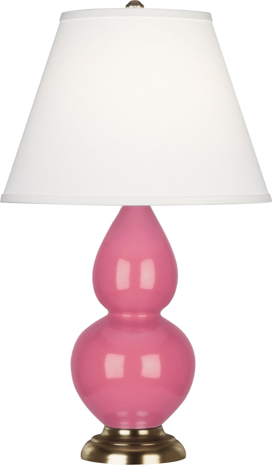 Robert Abbey Lighting 1617X Small Double Gourd Lamp Schiaparelli Pink Glazed W/Antique Natural Brass