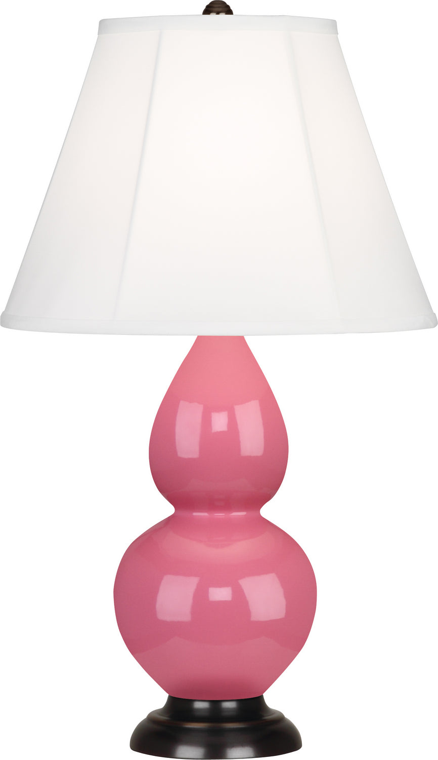 Robert Abbey Lighting 1618 Small Double Gourd Lamp Schiaparelli Pink Glazed W/Deep Patina Bronze