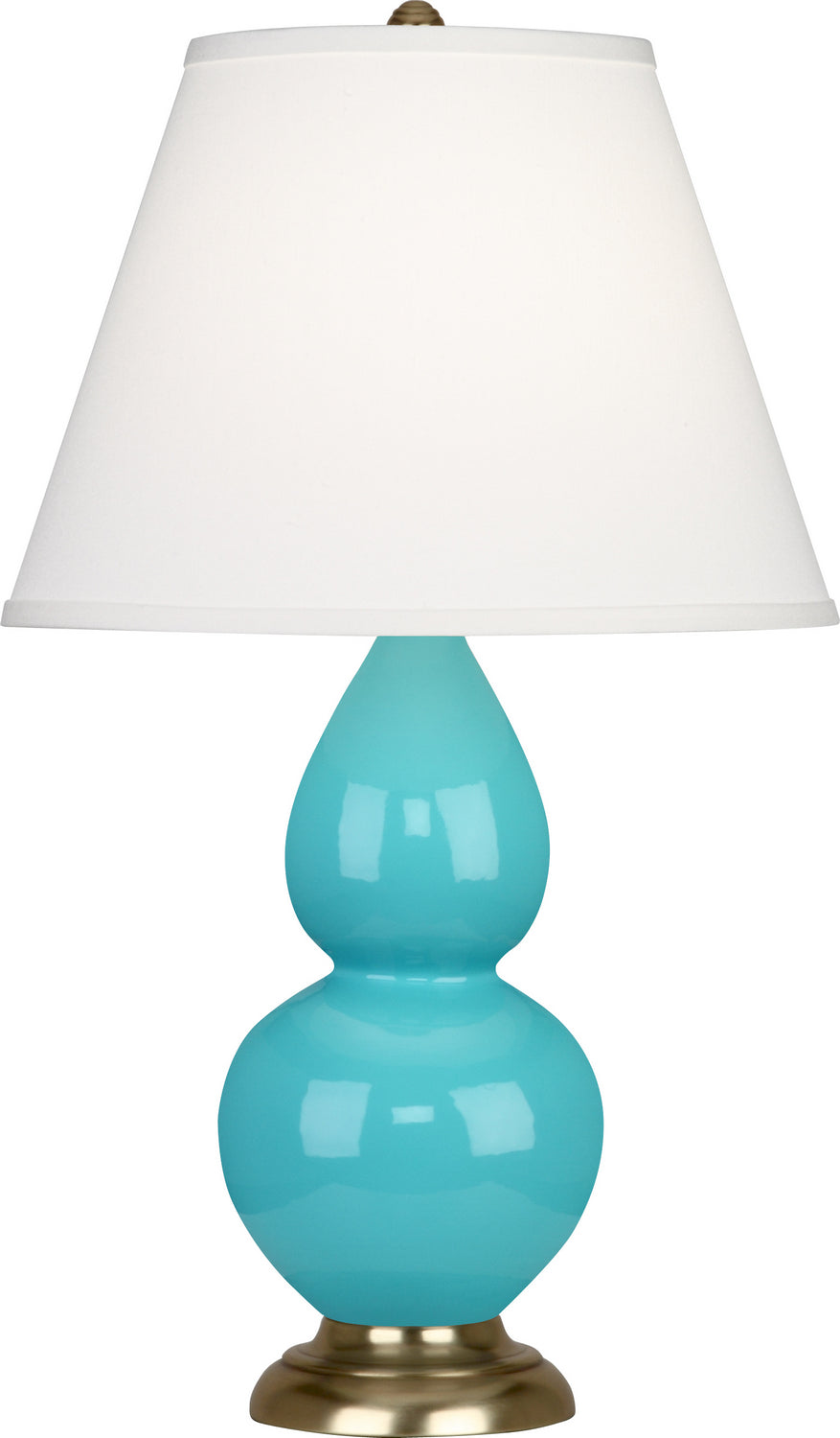 Robert Abbey Lighting 1760X Small Double Gourd Lamp Egg Blue Glazed Antique Brass