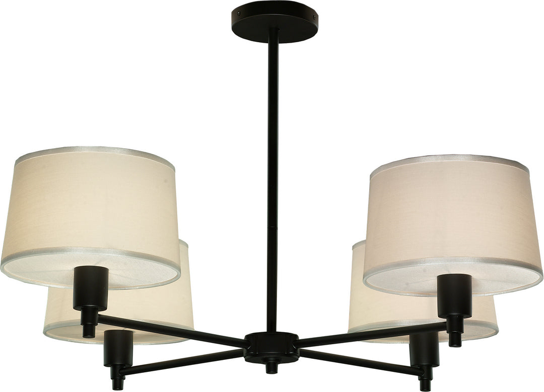 Robert Abbey Real Simple 1837 Chandelier Light - Matte Black Powder Coat over Steel