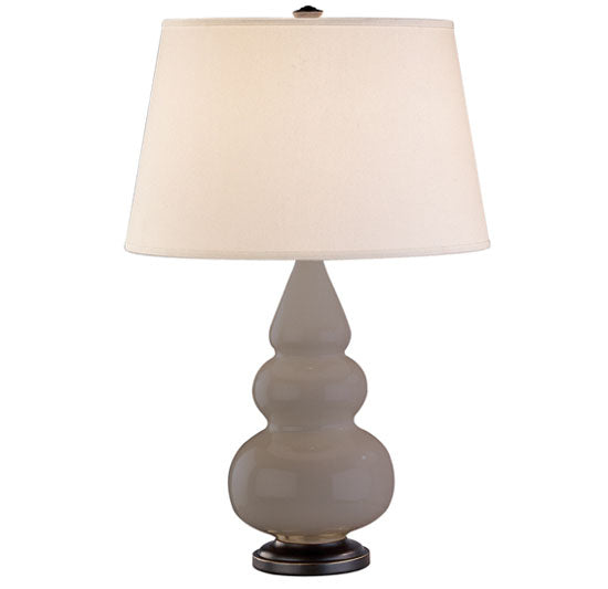 Robert Abbey Lighting 269X Small Triple Gourd Lamp Smoky Taupe Glazed W/Deep Patina Bronze