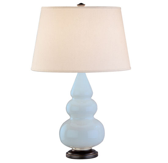 Robert Abbey Lighting 271X Small Triple Gourd Lamp Baby Blue Glazed W/Deep Patina Bronze