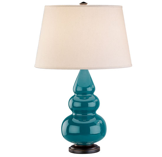 Robert Abbey Lighting 273X Small Triple Gourd Lamp Peacock Glazed W/Deep Patina Bronze