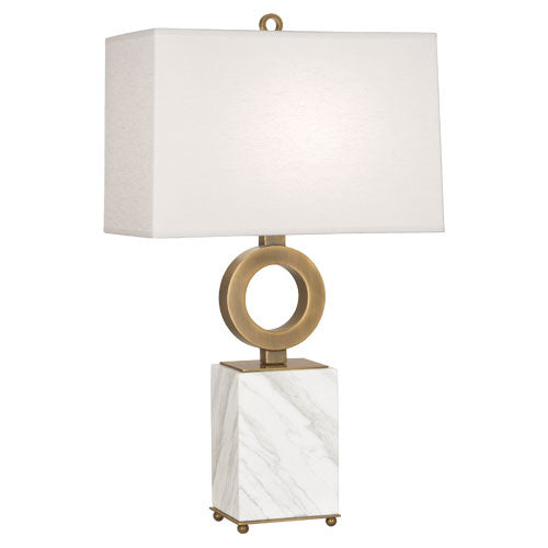 Robert Abbey Lighting 405 Oculus Lamp Warm Brass W/ White Marble Base