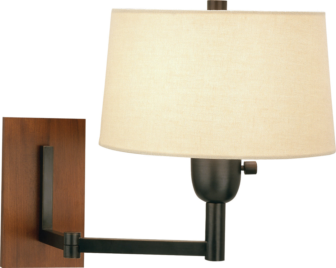Robert Abbey Lighting 4237 Wonton Lamp Deep Patina Bronze W/Cherryed Wood