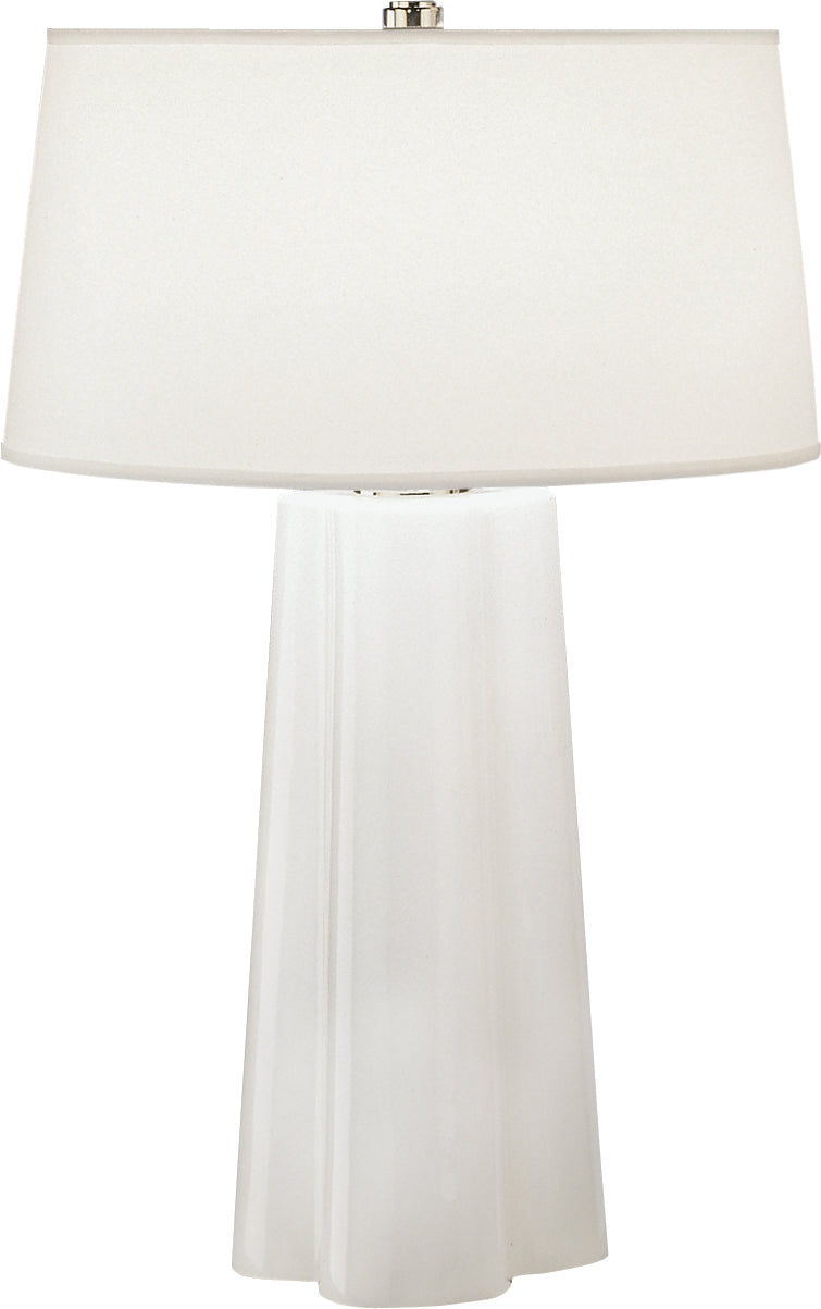 Robert Abbey Lighting 434 Wavy Lamp White Cased Glass W/Polished Nickel