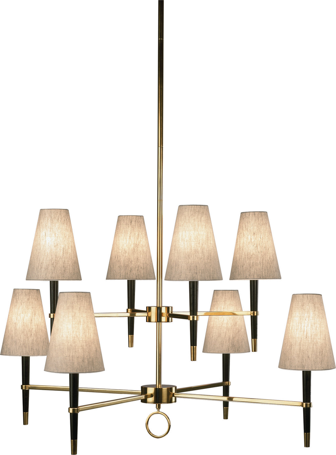 Robert Abbey Jonathan Adler Ventana 673 Chandelier Light - Ebonyed Wood w/Antique Brass