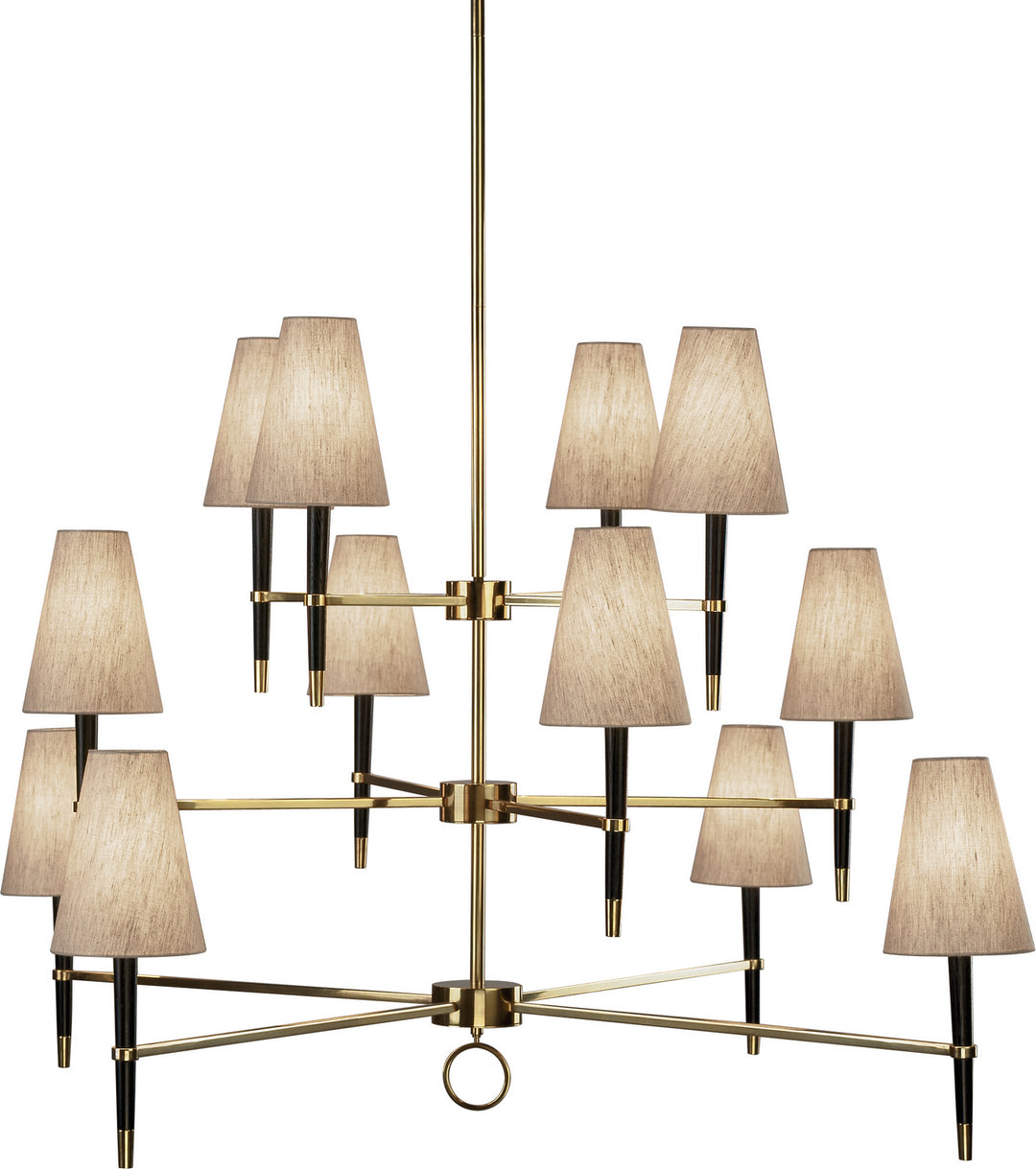 Robert Abbey Jonathan Adler Ventana 674 Chandelier Light - Ebonyed Wood w/Antique Brass