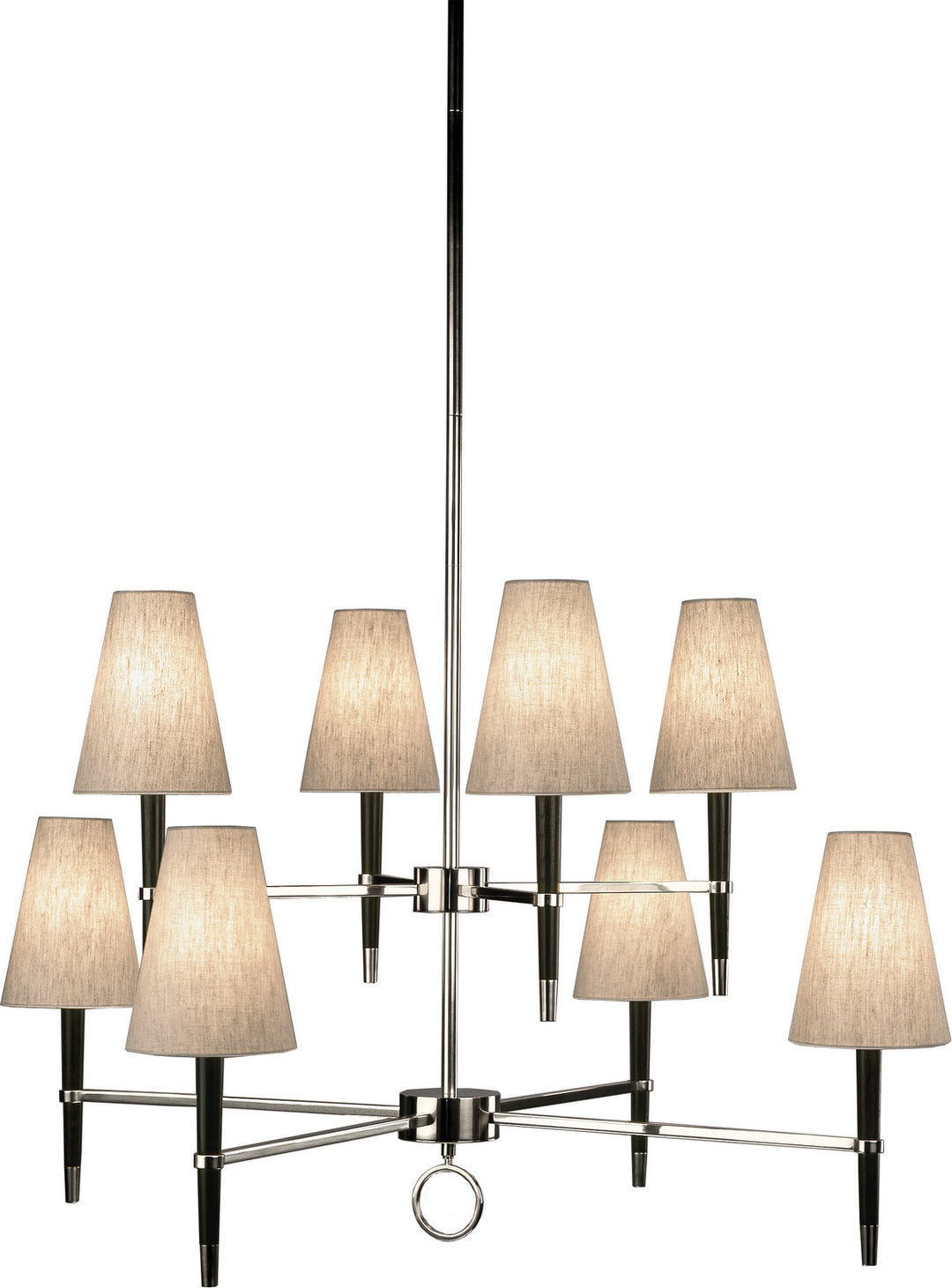 Robert Abbey Jonathan Adler Ventana PN673 Chandelier Light - Ebonyed Wood w/Polished Nickeled