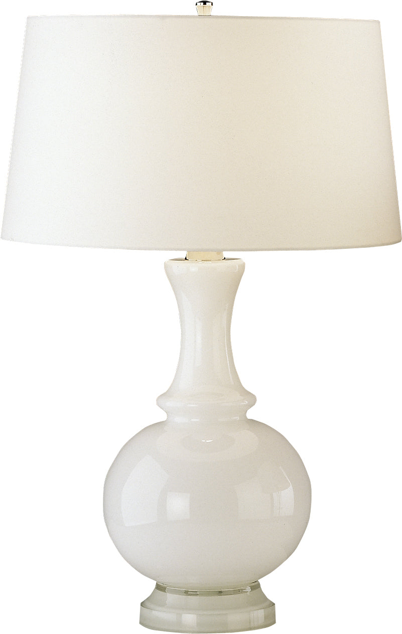 Robert Abbey Lighting W3323 Glass Harriet Lamp White Glass W/Polished Nickel