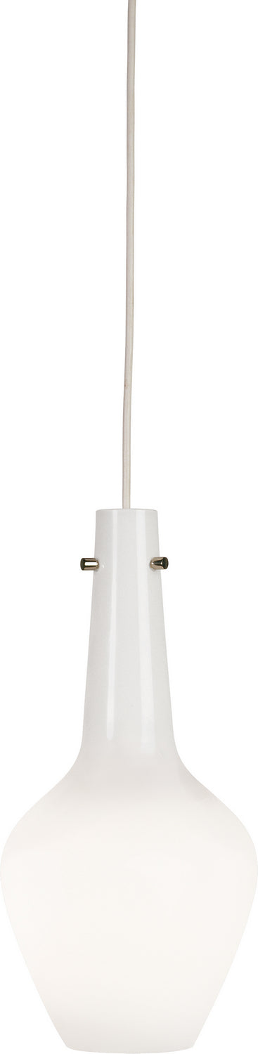 Robert Abbey Jonathan Adler Capri WH734 Pendant Light - White Cased Glass w/Polished Nickel