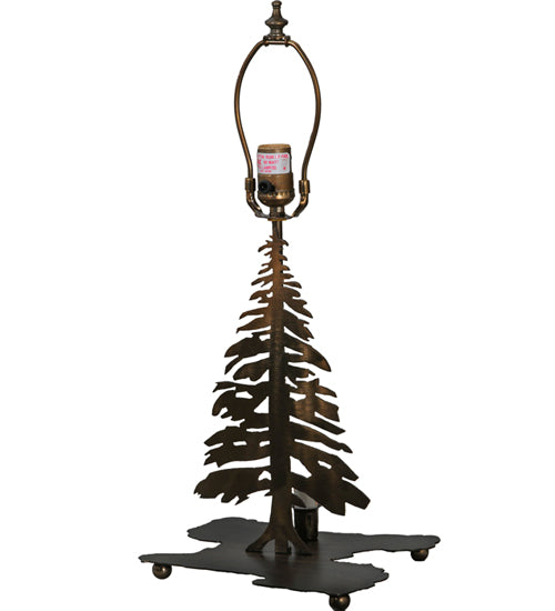 Meyda Tiffany Lighting 28895 Tall Pines Two Light Table Base Utility Light Copper/Antique/Verde