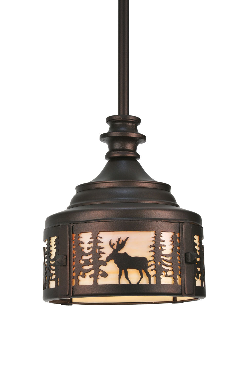 Meyda Tiffany Moose At Dusk 110017 Pendant Light - Mahogany Bronze