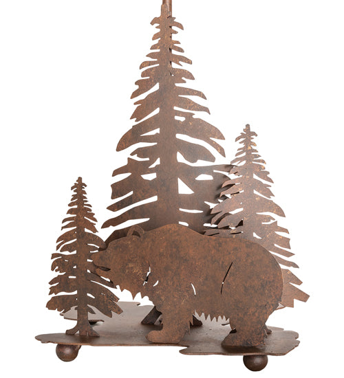 Meyda Tiffany Lighting 29077 Grizzly Bear Through The Trees Two Light Table Base Hardware Utility Light Bronze / Dark