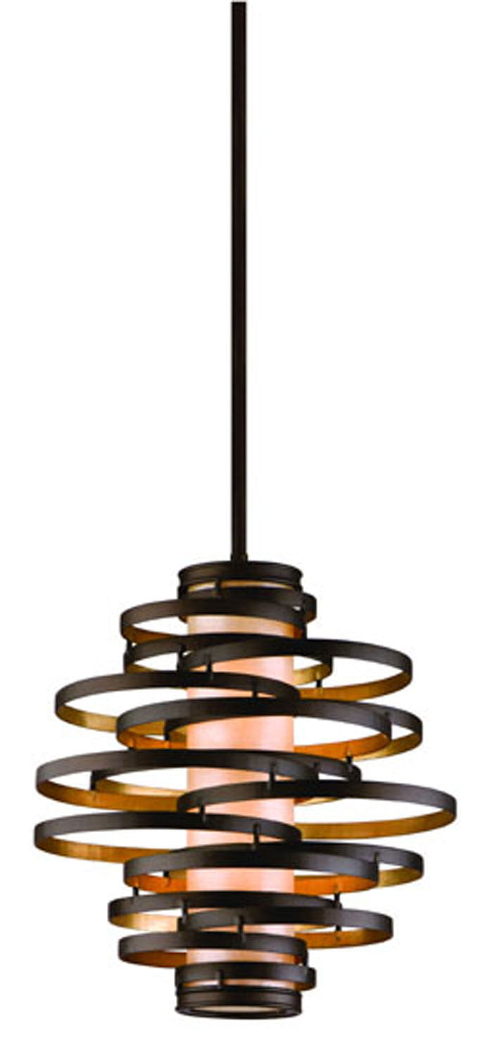 Corbett Vertigo 113-42 Pendant Light - Bronze And Gold Leaf