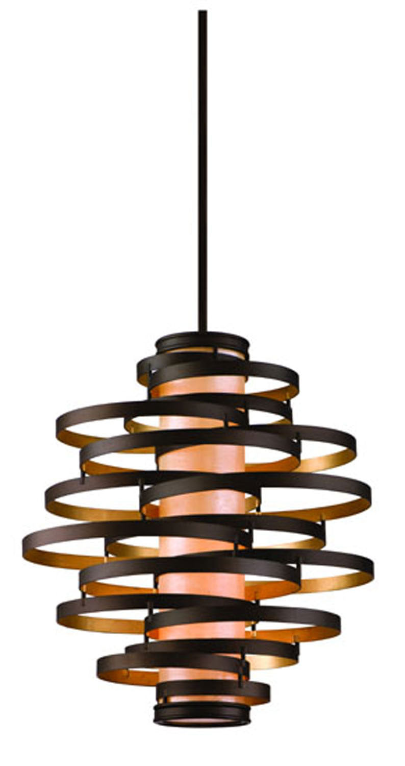 Corbett Vertigo 113-44 Pendant Light - Bronze And Gold Leaf