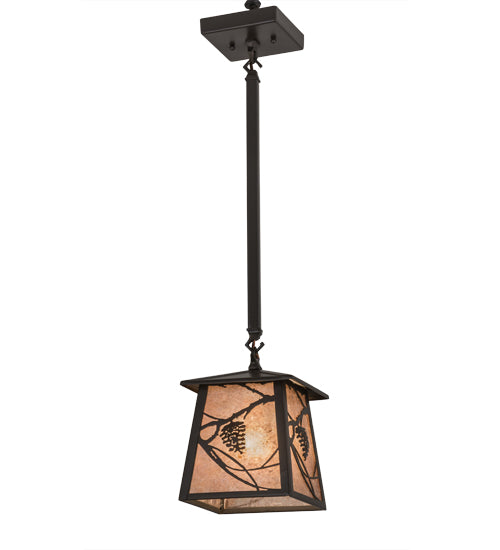 Meyda Tiffany Lighting 29096 Whispering Pines One Light Pendant Outdoor Bronze / Dark