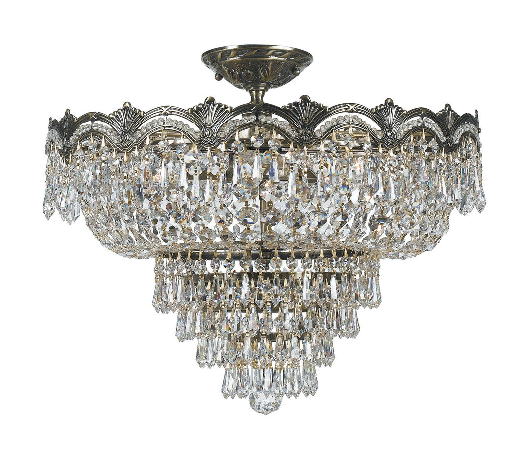 Crystorama Lighting 1485-HB-CL-MWP Majestic  Historic Brass