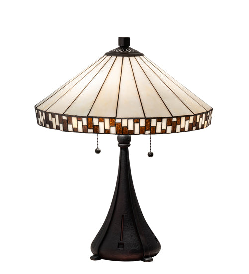 Meyda Tiffany Lighting 29137 Checkerboard Table Lamp Lamp Bronze / Dark