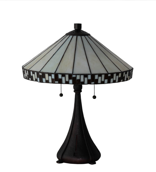 Meyda Tiffany Lighting 29137 Checkerboard Table Lamp Lamp Bronze / Dark