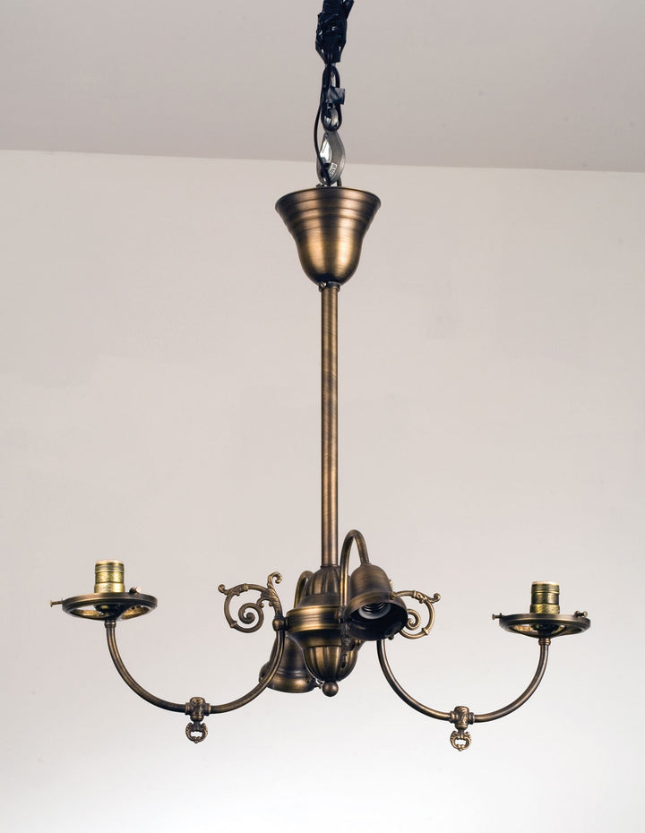 Meyda Tiffany Lighting 101797 Revival Four Light Oblong Chandelier Hardware Utility Light Brass - Antique