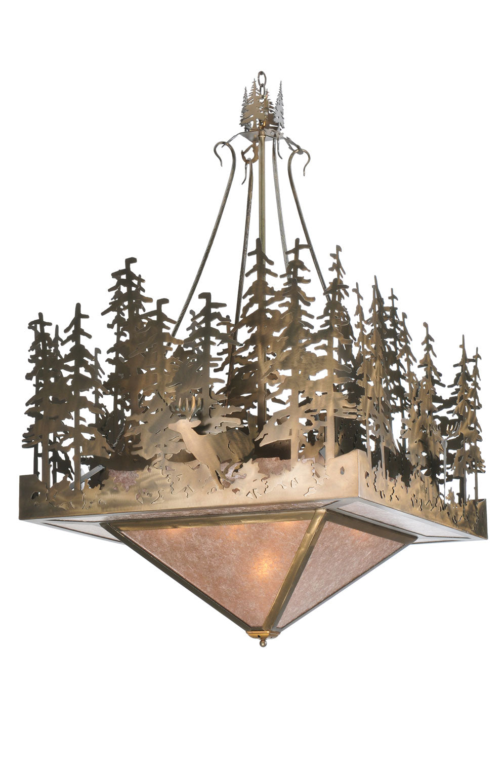 Meyda Tiffany Deer At Lake 106655 Pendant Light - Antique Copper