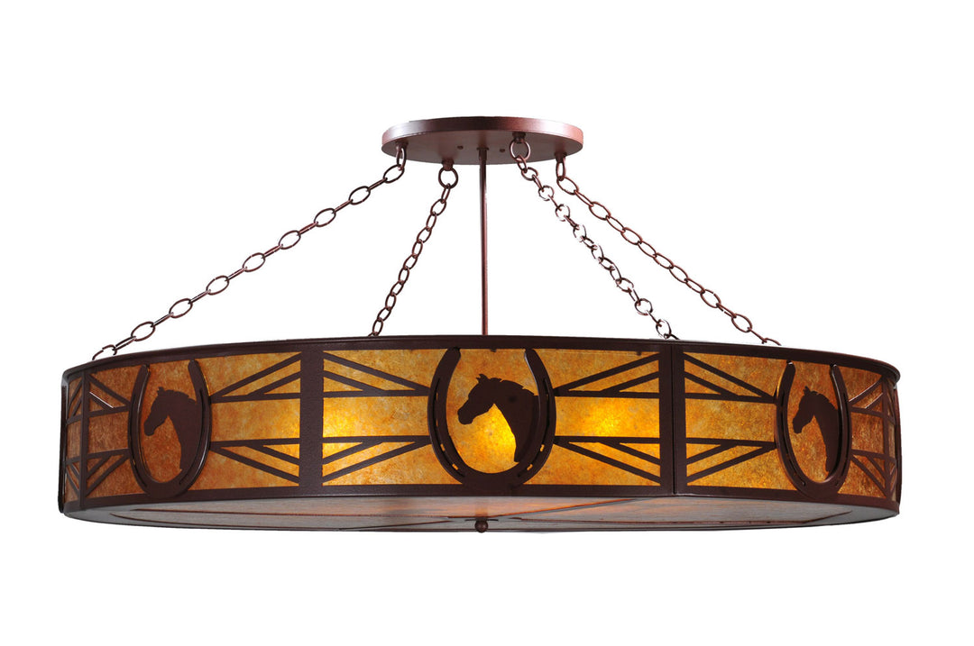 Meyda Tiffany Horseshoe 106840 Ceiling Light - Rust/Amber Mica