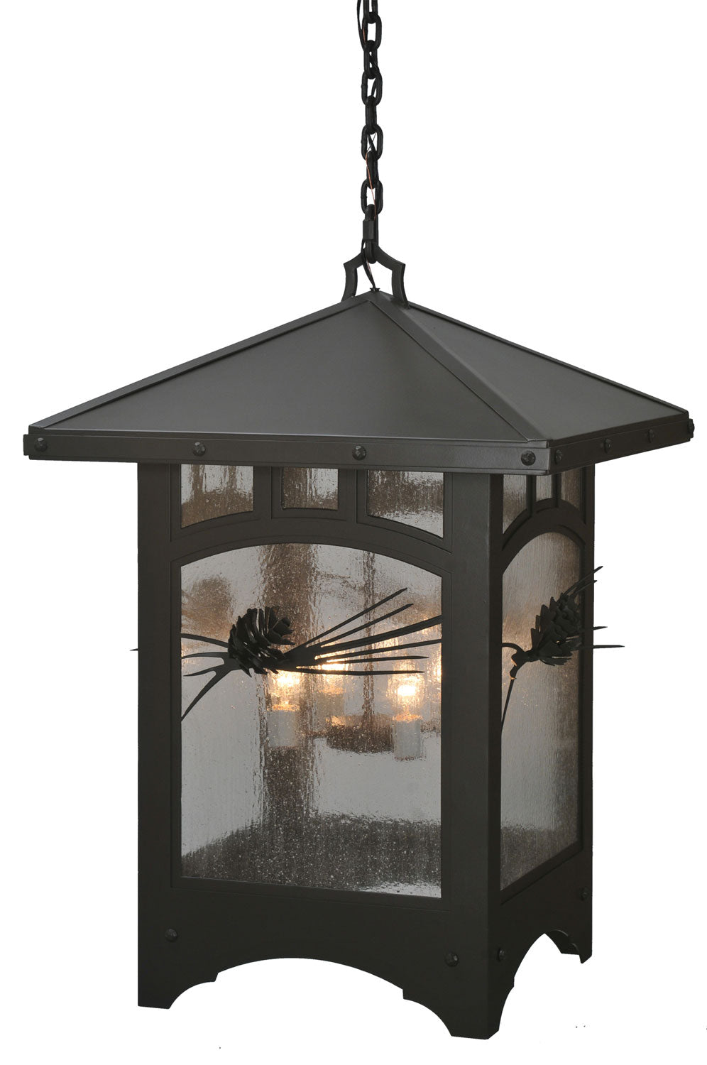 Meyda Tiffany Lighting 107374 Lone Pine Four Light Pendant Outdoor Bronze / Dark
