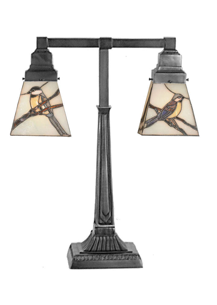 Meyda Tiffany Lighting 107400 Backyard Friends Two Light Table Lamp Lamp Bronze / Dark