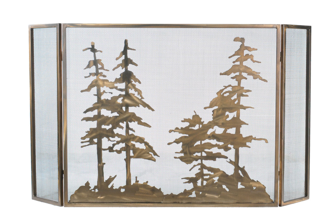 Meyda Tiffany Lighting 107632 Tall Pines Fireplace Screen Home Decor Copper/Antique/Verde