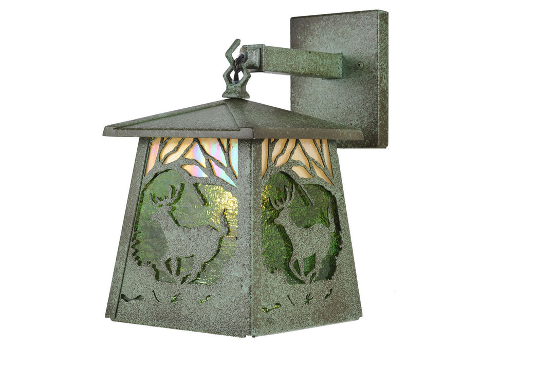 Meyda Tiffany Lighting 107760 Stillwater One Light Wall Sconce Outdoor Copper/Antique/Verde